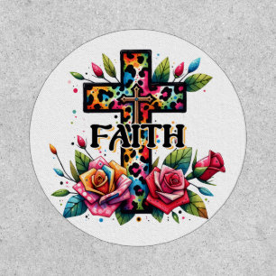 Christian Rainbow Faith Cross Patch
