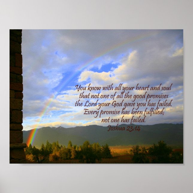 Christian Rainbow Poster with Bible Verse (Front)