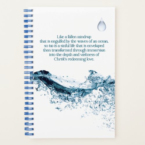 Christian Raindrop Gospel Love Quote 55 x 85 Notebook