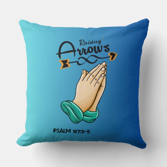 Christian Raising Arrows Throw Pillow (Front)