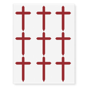 Christian Red Cross of Suffering Temporary Tattoo