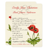 Christian Red Poppy Floral Wedding Invitations