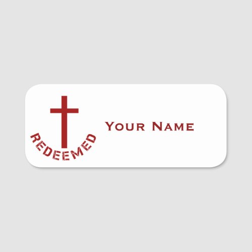 Christian Redeemed Red Cross Church Events Name Tag