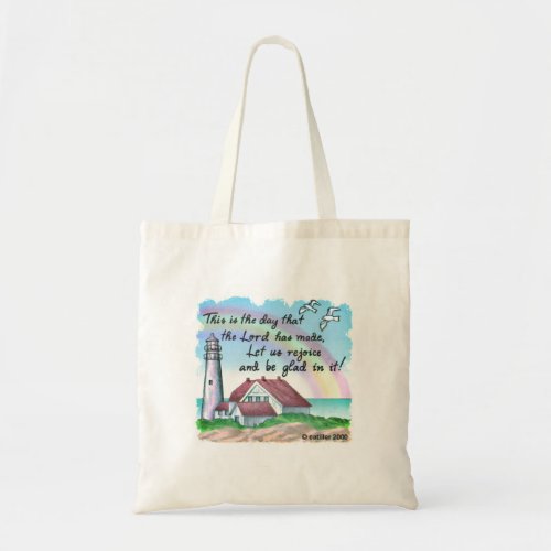 Christian Rejoice Lighthouse custom name Tote Bag