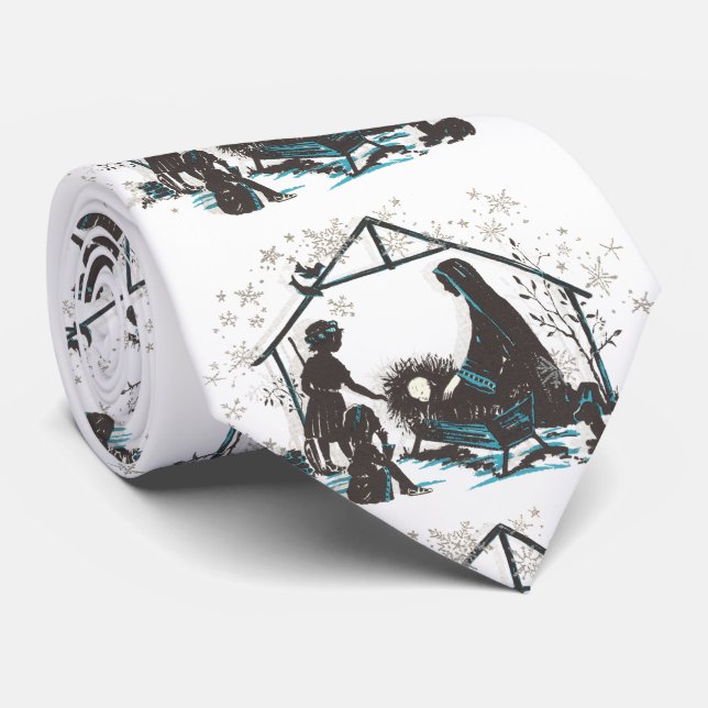 Christian Religious Baby Jesus Christmas Nativity Neck Tie (Rolled)