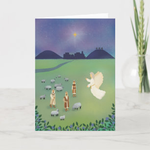 Christian Religious Christmas Luke 2 Shepherds  Holiday Card