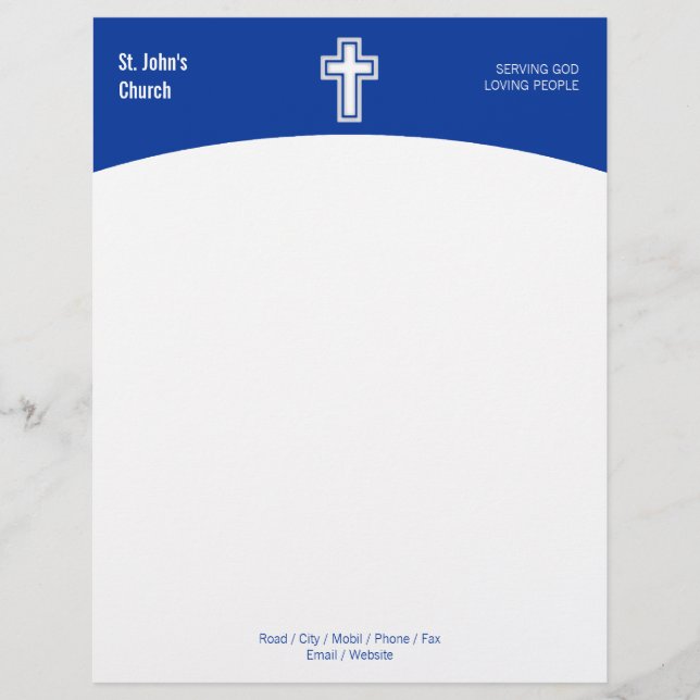 Christian Religious Cross Symbol Letterhead (Front)