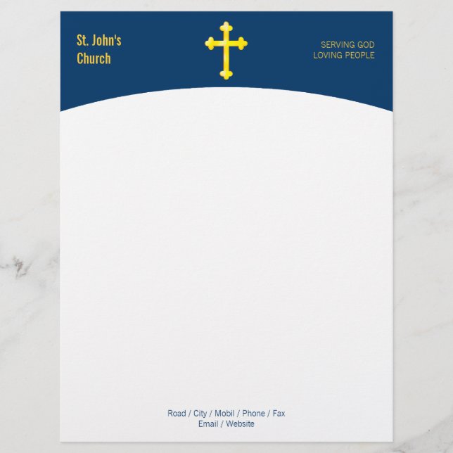 Christian Religious Cross Symbol Letterhead (Front)