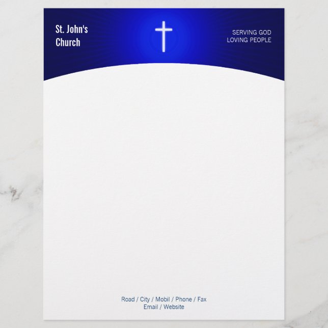 Christian Religious Cross Symbol Letterhead (Front)