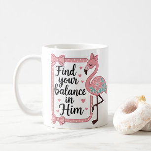 Christian Religious Faith Bible Verse Flamingo Coffee Mug