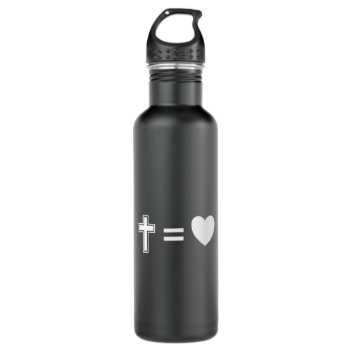 Christian Religious Faith Cross Equals Love Pullov Stainless Steel Water Bottle