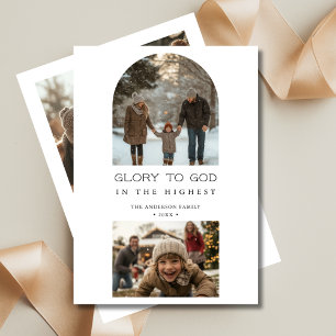 Christian Religious Glory To God Christmas Photo Holiday Card