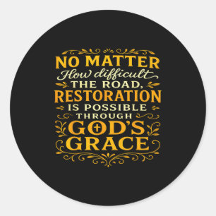 Christian Religious God Restoration Faith Based He Classic Round Sticker