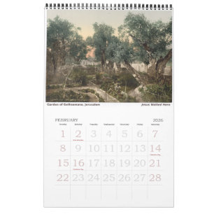 Christian Religious Holy Land Sacred Sites  Calendar