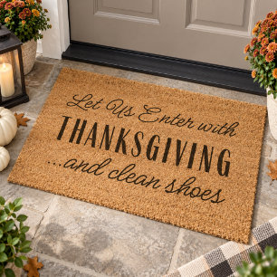 Christian Religious Humor Let Us Enter Modern  Fiber Doormat
