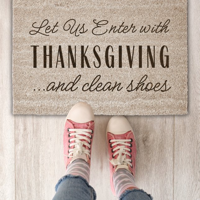 Christian Religious Humor Let Us Enter Modern  Fiber Doormat (Creator Uploaded)