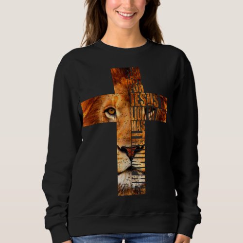 Christian Religious Jesus The Lion Of Judah Cross Sweatshirt