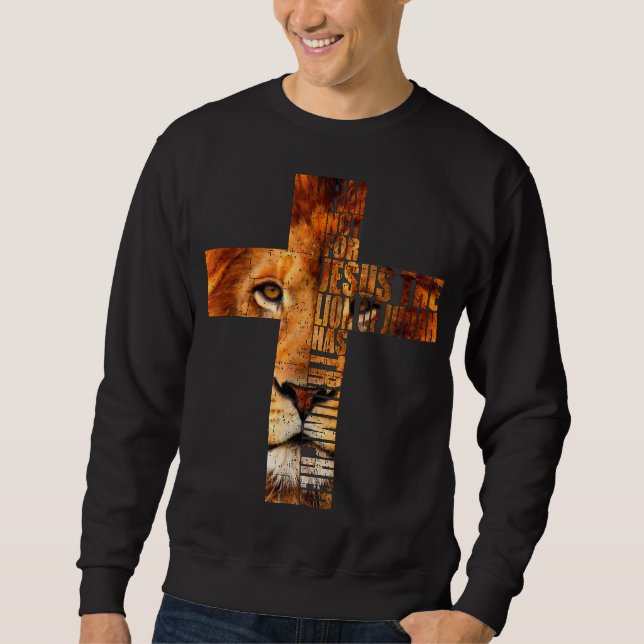 Christian Religious Jesus The Lion Of Judah Cross Sweatshirt (Front)