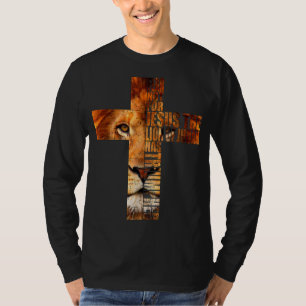 Christian Religious Jesus The Lion Of Judah Cross T-Shirt