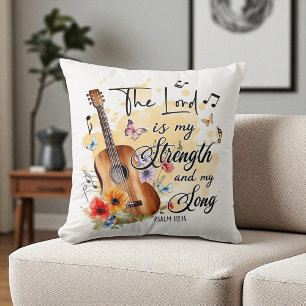 Christian Religious Lord is My Strength & Song Throw Pillow