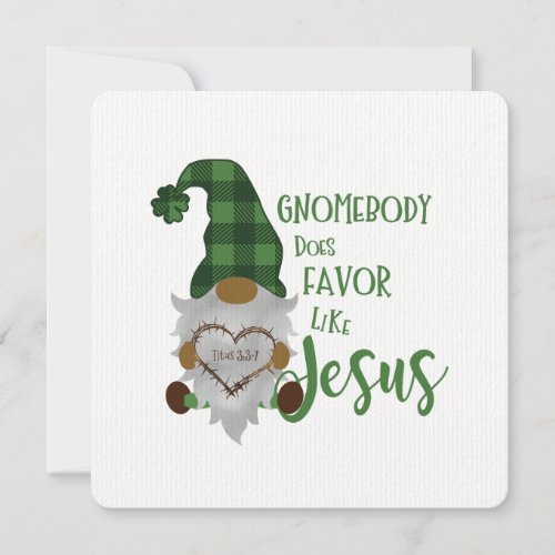 Christian Religious St Patricks Gnome Flat Card