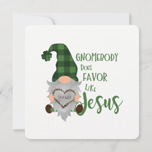 Christian Religious St Patricks Gnome Flat Card