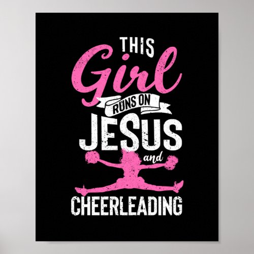 Christian Religious This girl runs on Jesus Poster