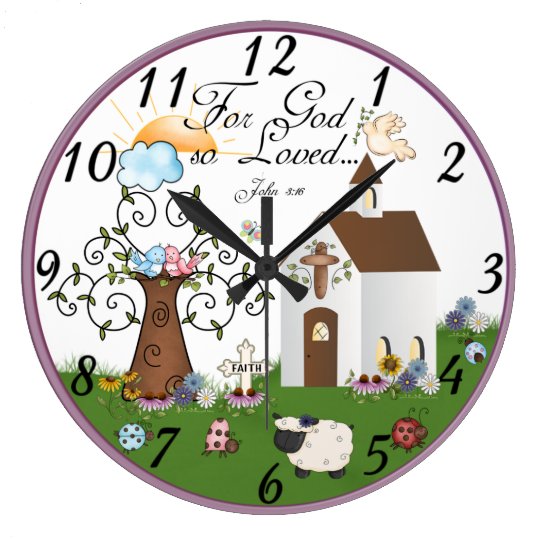 Christian religious wall clock