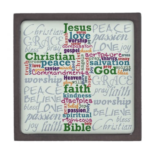 Christian Religious Word Art Cross Premium Gift Boxes | Zazzle