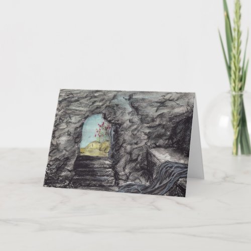 Christian Resurrection Empty Tomb Art Sympathy Card