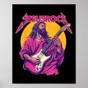 Christian Retro Funny Quote Jesus Rock Basic Music Poster