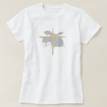 Christian Rock Drummer Drum Stick Cross Ladies T-Shirt