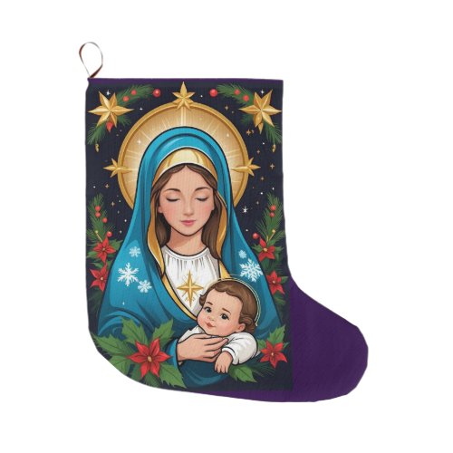 Christian Roman Catholic Virgin Mary Christmas Large Christmas Stocking