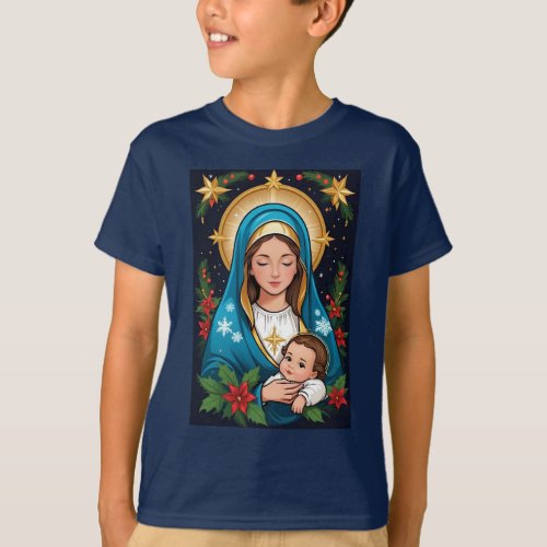 Christian Roman Catholic Virgin Mary Christmas T_Shirt