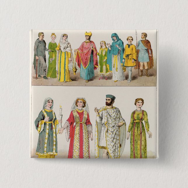 Christian Roman Dress Pinback Button (Front)