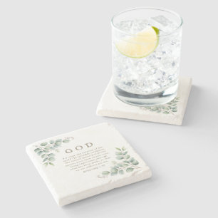 Christian Romans 1:20 Scripture Greenery Stone Coaster
