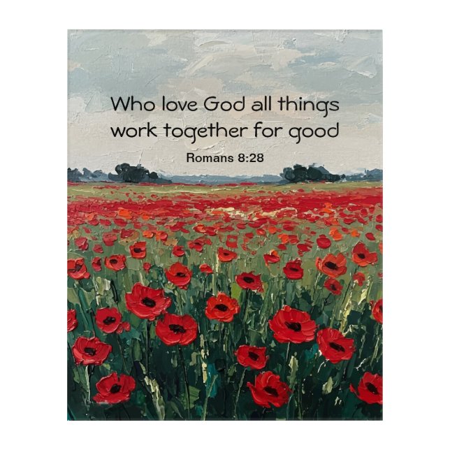 Christian Romans 8:28 Acrylic Wall Art (Front)