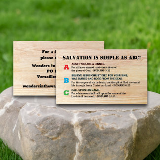 Christian Romans Road Gospel ABC Salvation Business Card