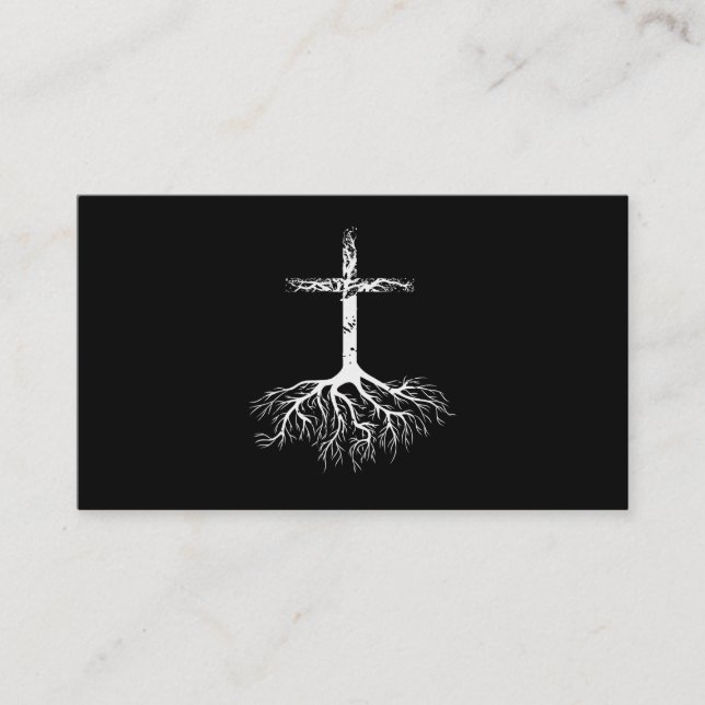 Christian Root your Faith in Jesus Christ Root Tre Business Card (Front)