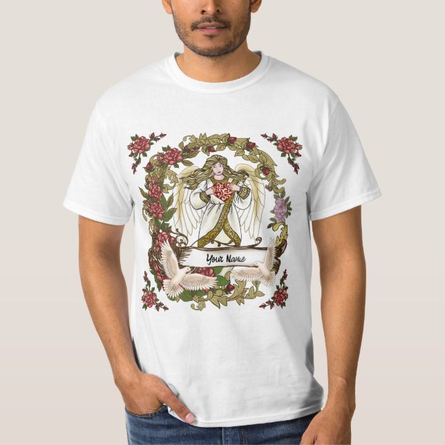 Christian Roses Angel  T-Shirt (Front)