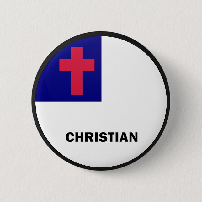 Christian Roundel quality Flag Button (Front)