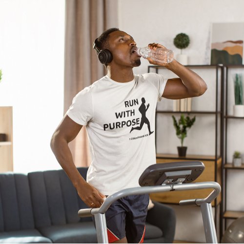 Christian Run with Purpose Modern Inspirational T_Shirt