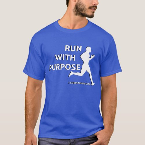 Christian Run with Purpose Modern Inspirational T_ T_Shirt