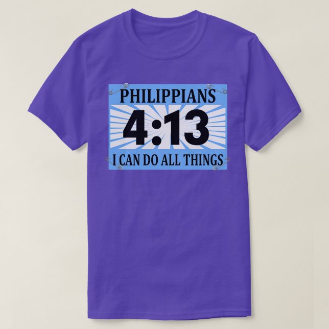 Christian Runner Running Bib Philippians 413 I Can T-Shirt (Design Front)