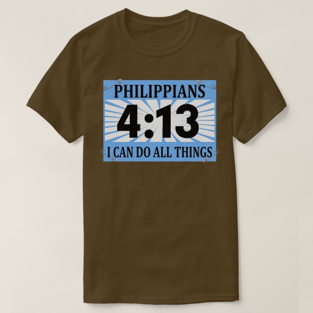 Christian Runner Running Bib Philippians 413 I Can T-Shirt (Design Front)