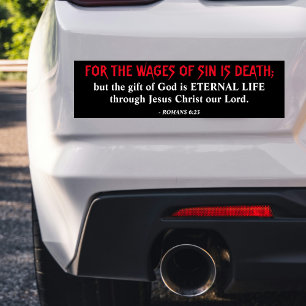 Christian Salvation Romans 6:23 Gospel KJV Bible Car Magnet