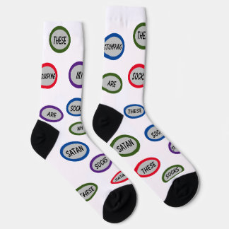 Christian Satan stomping funny Crew Socks