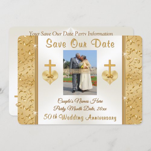 CHRISTIAN SAVE the DATE 50th Wedding Anniversary Invitation