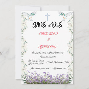 Christian Save the Date Card with Cross