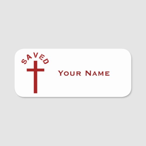 Christian Saved Red Cross Church EventsPastor Name Tag